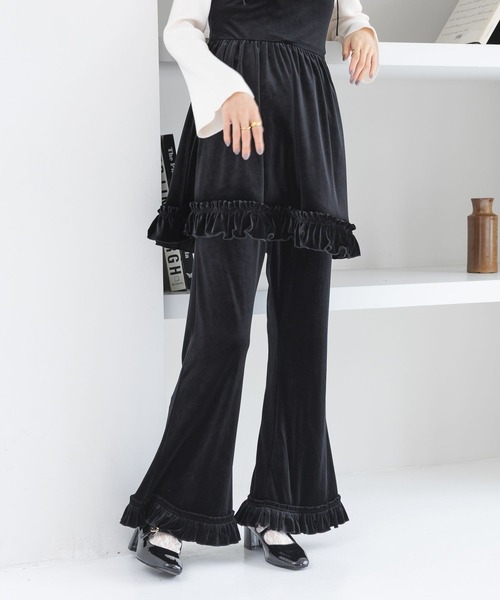 Heather（ヘザー） パンツ ベロアフリルパンツ 639599 レディース