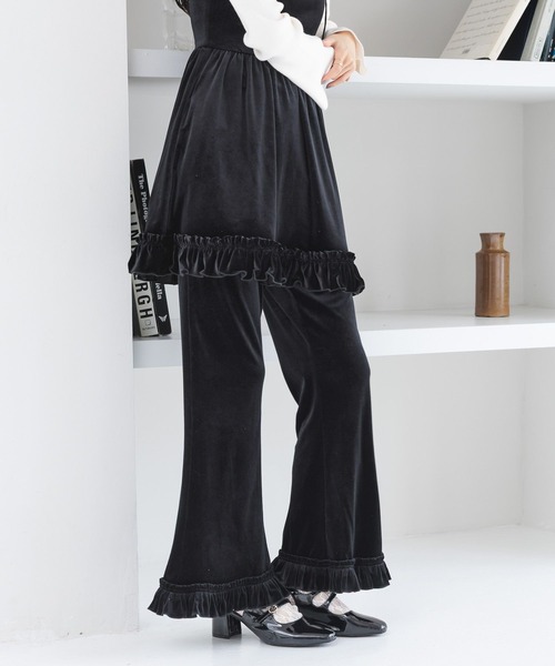 Heather（ヘザー） パンツ ベロアフリルパンツ 639599 レディース