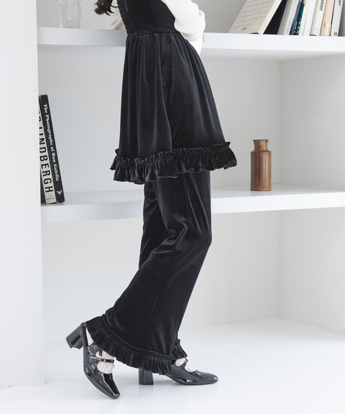 Heather（ヘザー） パンツ ベロアフリルパンツ 639599 レディース
