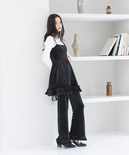 Heather（ヘザー） パンツ ベロアフリルパンツ 639599 レディース