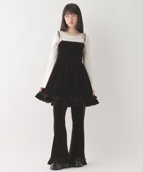 Heather（ヘザー） パンツ ベロアフリルパンツ 639599 レディース
