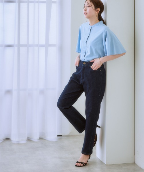 「7days Life Styling」 半袖ブラウス M ブルー レディース_画像5