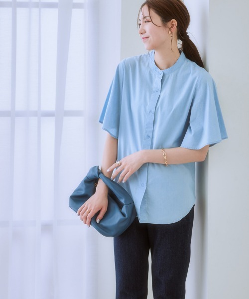 「7days Life Styling」 半袖ブラウス M ブルー レディース_画像6
