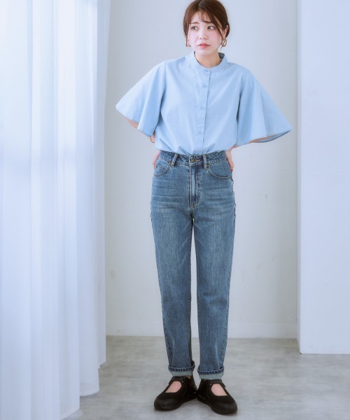 「7days Life Styling」 半袖ブラウス M ブルー レディース_画像7