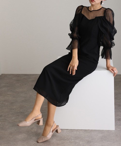 atlo（アトロ） 7分袖ワンピース M ブラック レディース : ZOZOTOWN