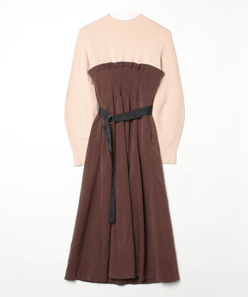 「LAGUNAMOON」 ドッキングワンピース MEDIUM ブラウン レディース_画像2