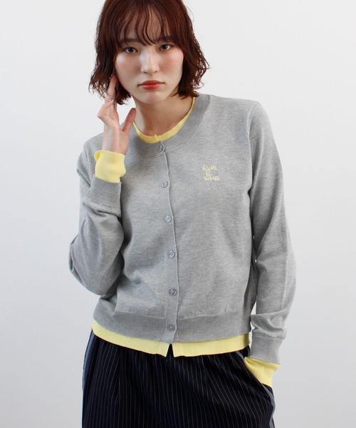 カーディガン ロゴ刺繍レイヤードカーディガン レディース : ZOZOTOWN