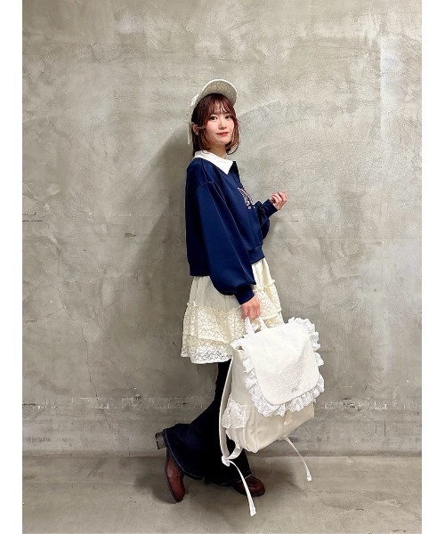 F i.n.t（フィント） デイバック リュック コットンレースフラップ