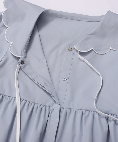 Fit more（フィットモア） ブラウス シャツ スカラップセーラーカラー