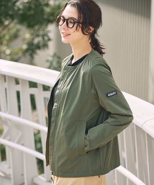 ジャケット ノーカラージャケット UVカット 撥水 ストレッチノーカラージャケット RP レディースの画像