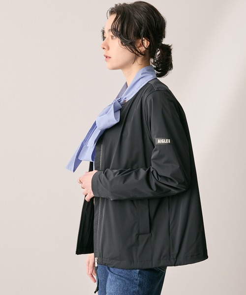 ジャケット ノーカラージャケット UVカット 撥水 ストレッチノーカラージャケット RP レディースの画像