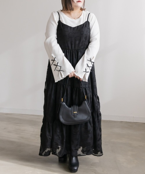 「CLETTE」 キャミソールワンピース 3L アイボリー レディース_画像2