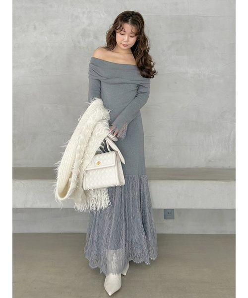 【新品・未使用】FRAYI.D（フレイアイディー）ロングワンピース FRAY I.D（フレイ・アイディー） 長袖ワンピース 0 ブラック