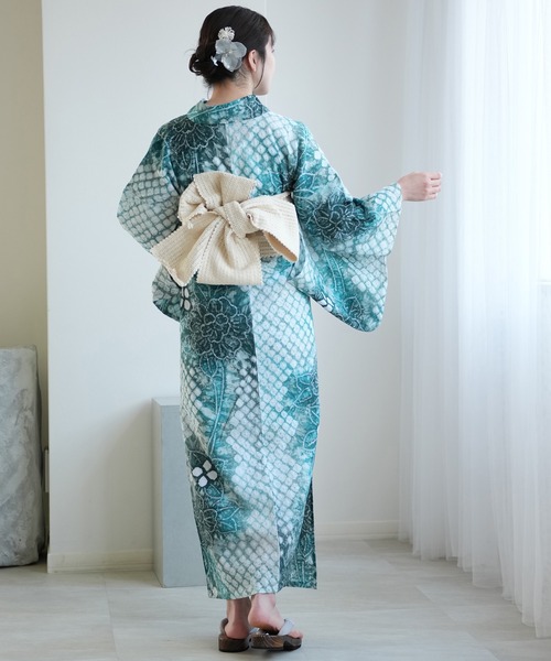 絞り浴衣 有松絞り 石畳 utatane 浴衣 有松絞り浴衣3点セット 水花あそび レディース