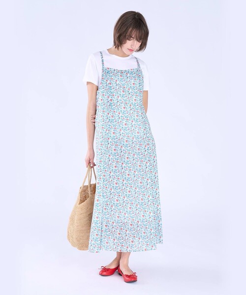 To b. by agnes ワンピース ボタニカル プリント コットン