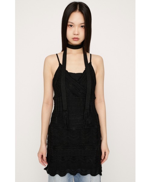 SLY（スライ） キャミソール KNIT FRILL CAMI TOPS ニットフリルキャミ