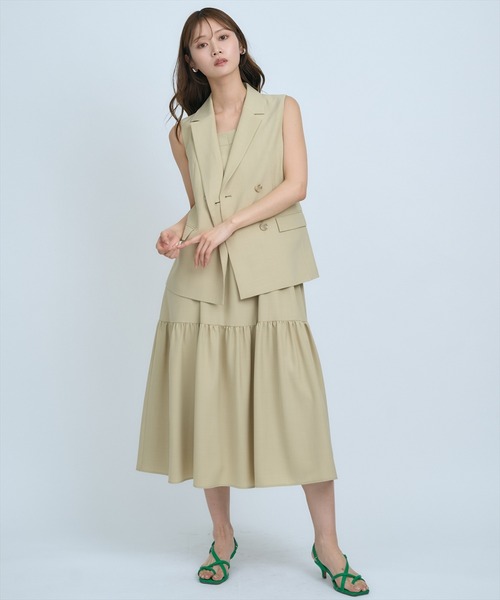 AND COUTURE テーラードノースリーブワンピース AND COUTURE（アンドクチュール） ワンピース テーラードジレ