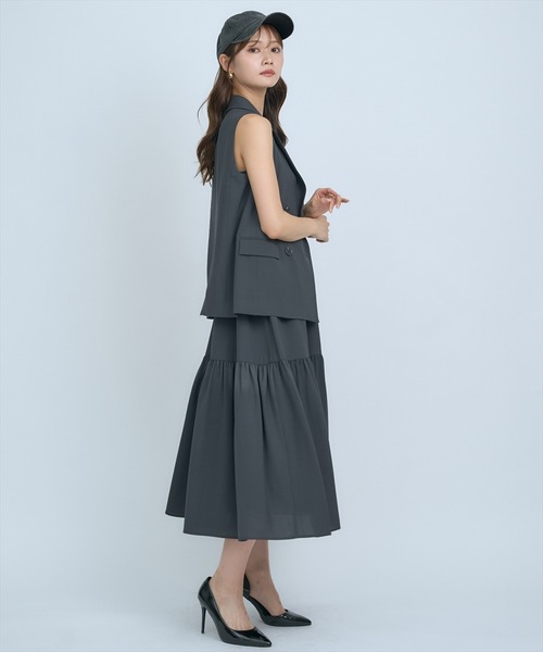 AND COUTURE テーラードノースリーブワンピース AND COUTURE（アンドクチュール） ワンピース テーラードジレ
