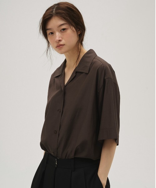 ブラウス シャツ Silky Halfsleeve Shirts レディースの画像