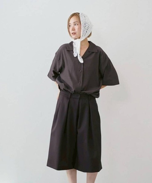 ブラウス シャツ Silky Halfsleeve Shirts レディースの画像