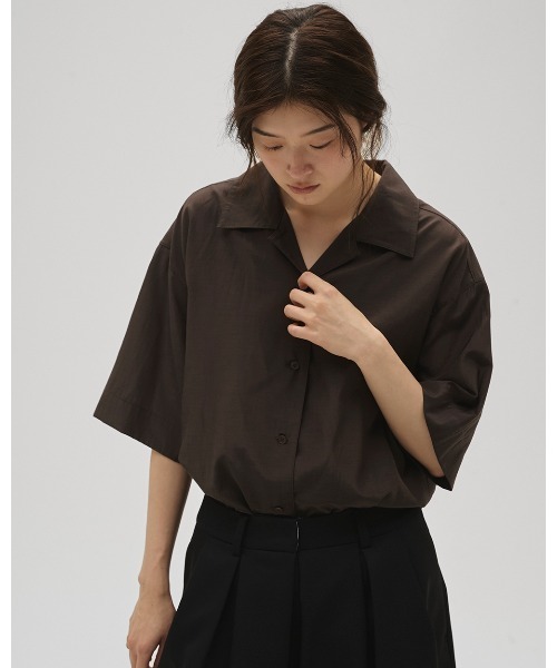ブラウス シャツ Silky Halfsleeve Shirts レディースの画像