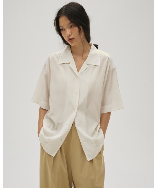 ブラウス シャツ Silky Halfsleeve Shirts レディースの画像