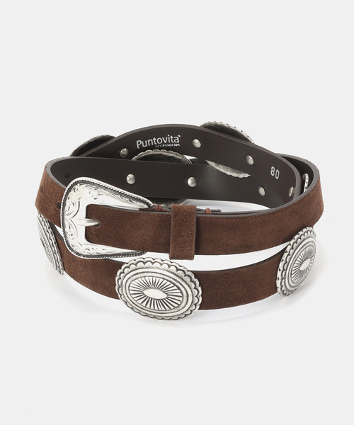 Puntovita（プントヴィータ） ベルト CONCHO BELT BROWN レディース