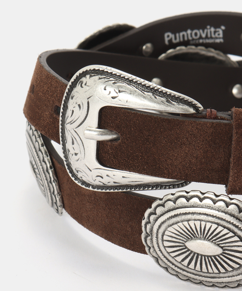 Puntovita（プントヴィータ） ベルト CONCHO BELT BROWN レディース