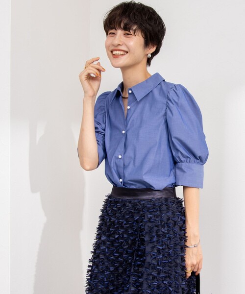 「NOLLEY'S」 半袖ブラウス 38 ブルー レディース_画像8