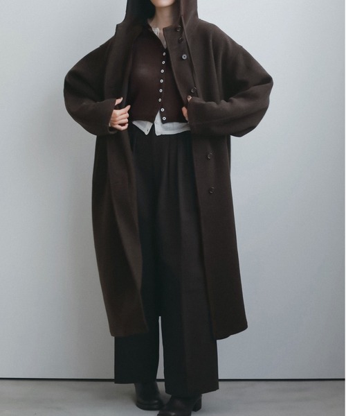 anuke（アンヌーク） ステンカラーコート コート Wool Hoodie Coat