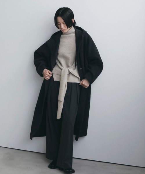 anuke（アンヌーク） ステンカラーコート コート Wool Hoodie Coat