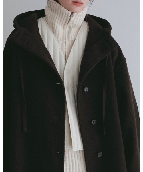anuke（アンヌーク） ステンカラーコート コート Wool Hoodie Coat