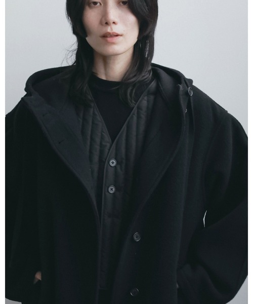 セール極美品　アンヌーク 　ウールロングコート　ステンカラー　 大きい　ゆったり anuke（アンヌーク） ステンカラーコート コート Wool Hoodie Coat