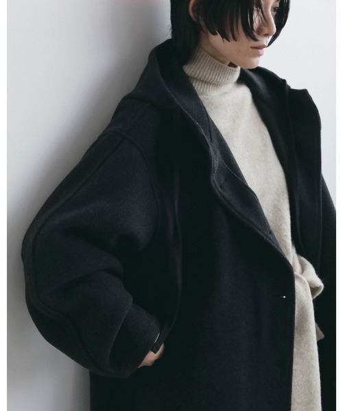 anuke（アンヌーク） ステンカラーコート コート Wool Hoodie Coat