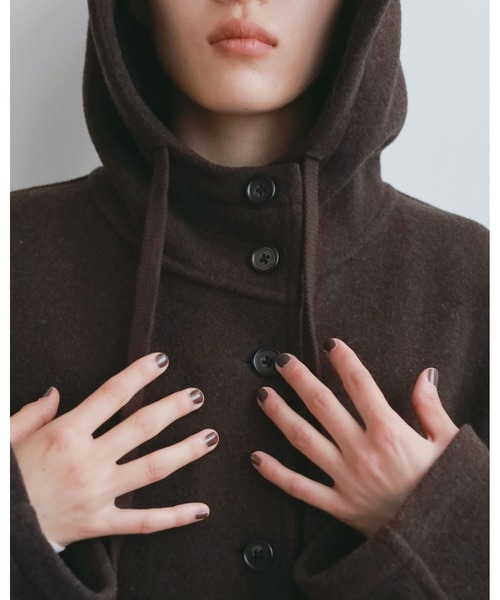 anuke（アンヌーク） ステンカラーコート コート Wool Hoodie Coat