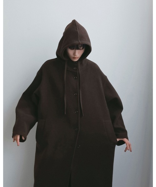 anuke（アンヌーク） ステンカラーコート コート Wool Hoodie Coat