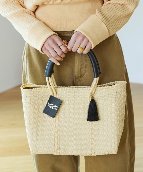 かごバッグ カゴバッグ WOVEN (ウーヴン) / スモールトート メキシコ製 バスケットバッグ メルカドバッグ かごバッグの画像