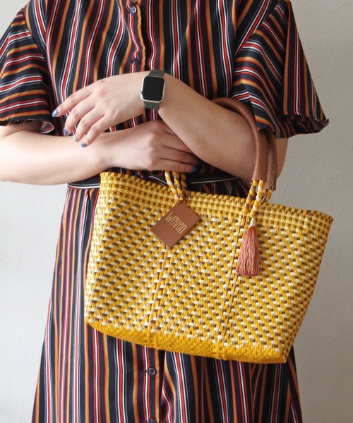 かごバッグ カゴバッグ WOVEN (ウーヴン) / スモールトート メキシコ製 バスケットバッグ メルカドバッグ かごバッグの画像