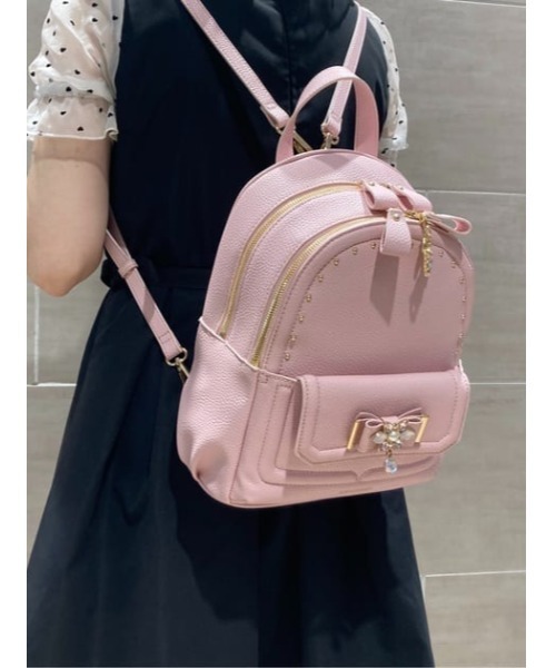サマンサヴェガ ビジュー付きリュック 新品未使用品 グレージュ サマンサベガ SAMANTHAVEGA フロントビジューリュック (ブラック