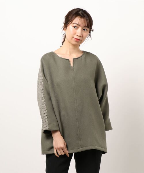 人気新番 tシャツ PayPayモール店 - 通販 - PayPayモール Tシャツ 前後2WAY無地×チェックドルマンスリーブ長袖カットソー ZOZOTOWN 最新作正規品