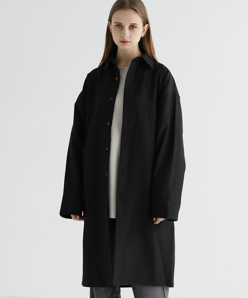LILL（リル） コート ジャケット ドレープルーズロングシャツコート
