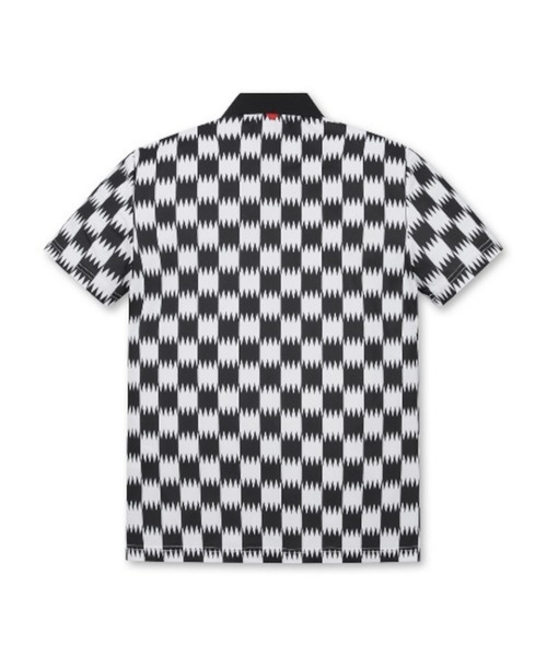 新品未使用　WAAC MENS チェッカーパターン 半袖ポロシャツ　サイズ1 ポロシャツ MENS チェッカーパターン 半袖ポロシャツ メンズ