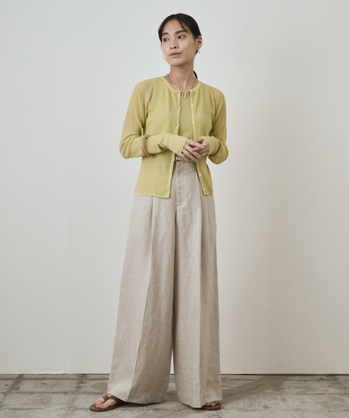 人気が高い  Audrey and シアーリブニット カーディガン Wad John トップス