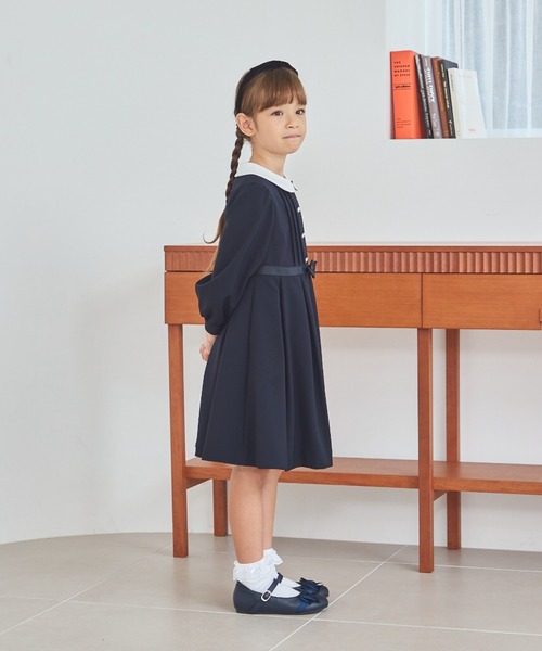 CHOPIN ワンピース 白襟タックワンピース キッズ 子供服 女の子