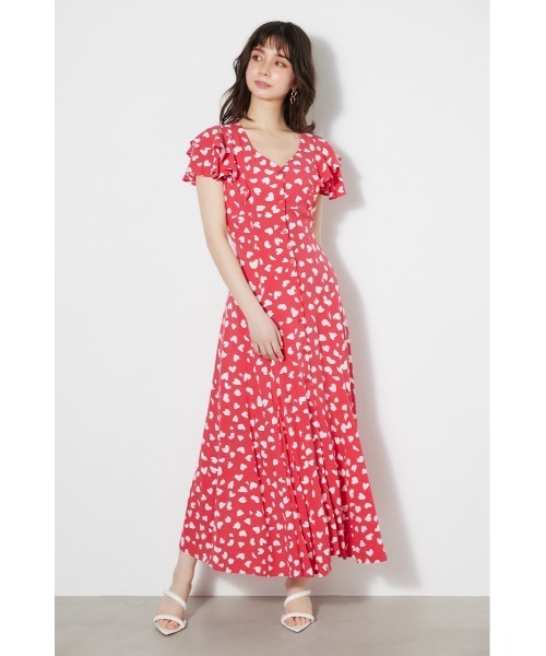 rienda ワンピース ダブルフレアスリーブワンピース 春服