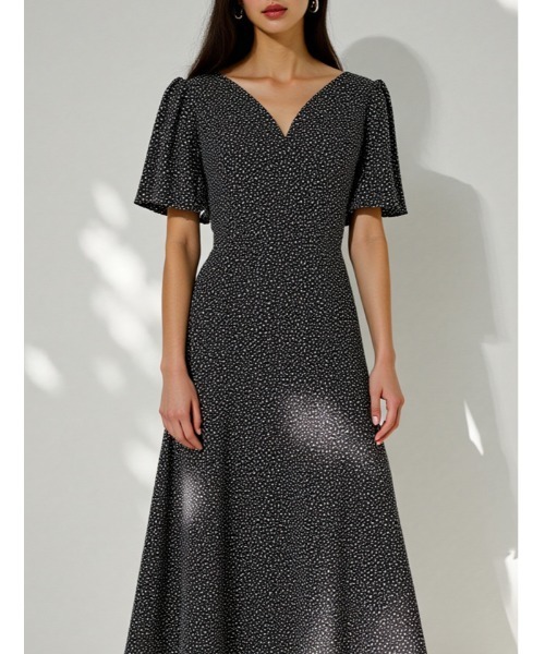 fifth ワンピース 小花柄カシュクールロングワンピース