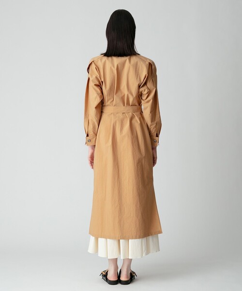 allureville ナイロンシャツワンピース ネイビー 半袖 サッカースキッパーシャツワンピース|allureville OFFICIAL SITE