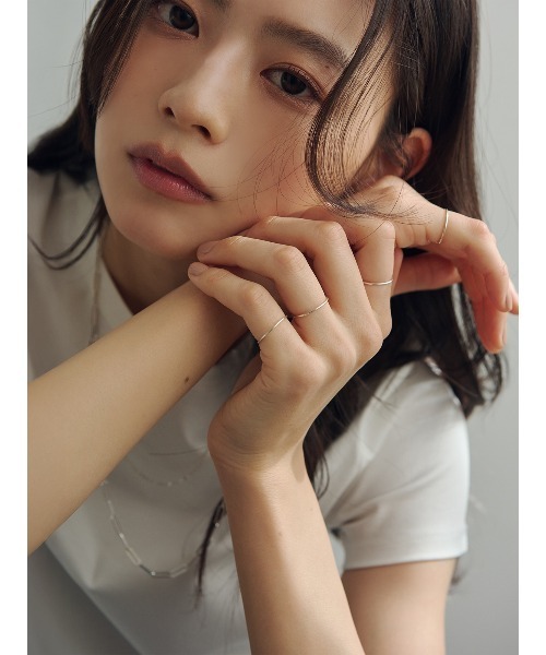 tシャツ シルクタッチコットンスリムフィットT レディースの画像