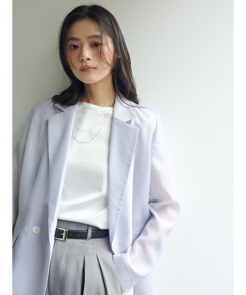 tシャツ シルクタッチコットンスリムフィットT レディースの画像