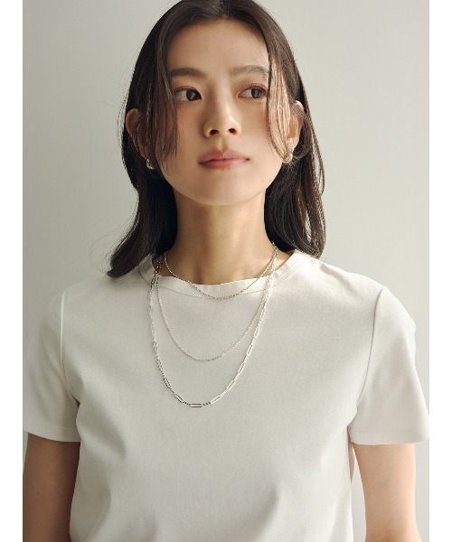tシャツ シルクタッチコットンスリムフィットT レディースの画像